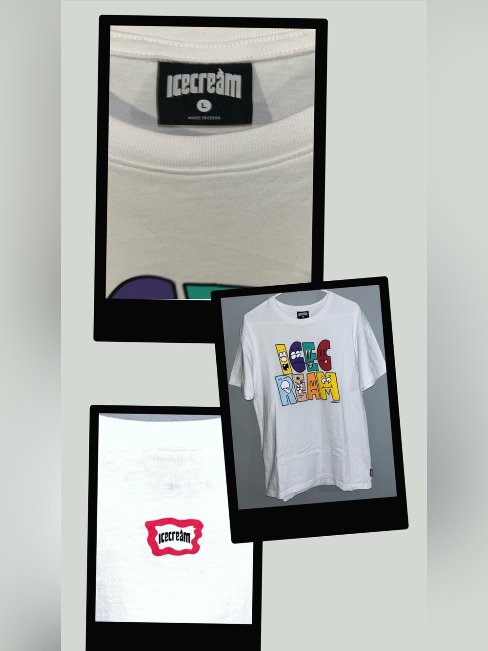 IceCream BBC White S/S T Shirt With Colorful Graphic Block Face Spellout Letters